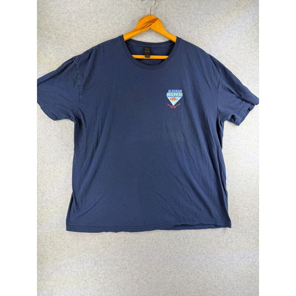 Gildan Men’s 2XL Alaskan Observers Navy Fisheries Graphic T-Shirt 3683